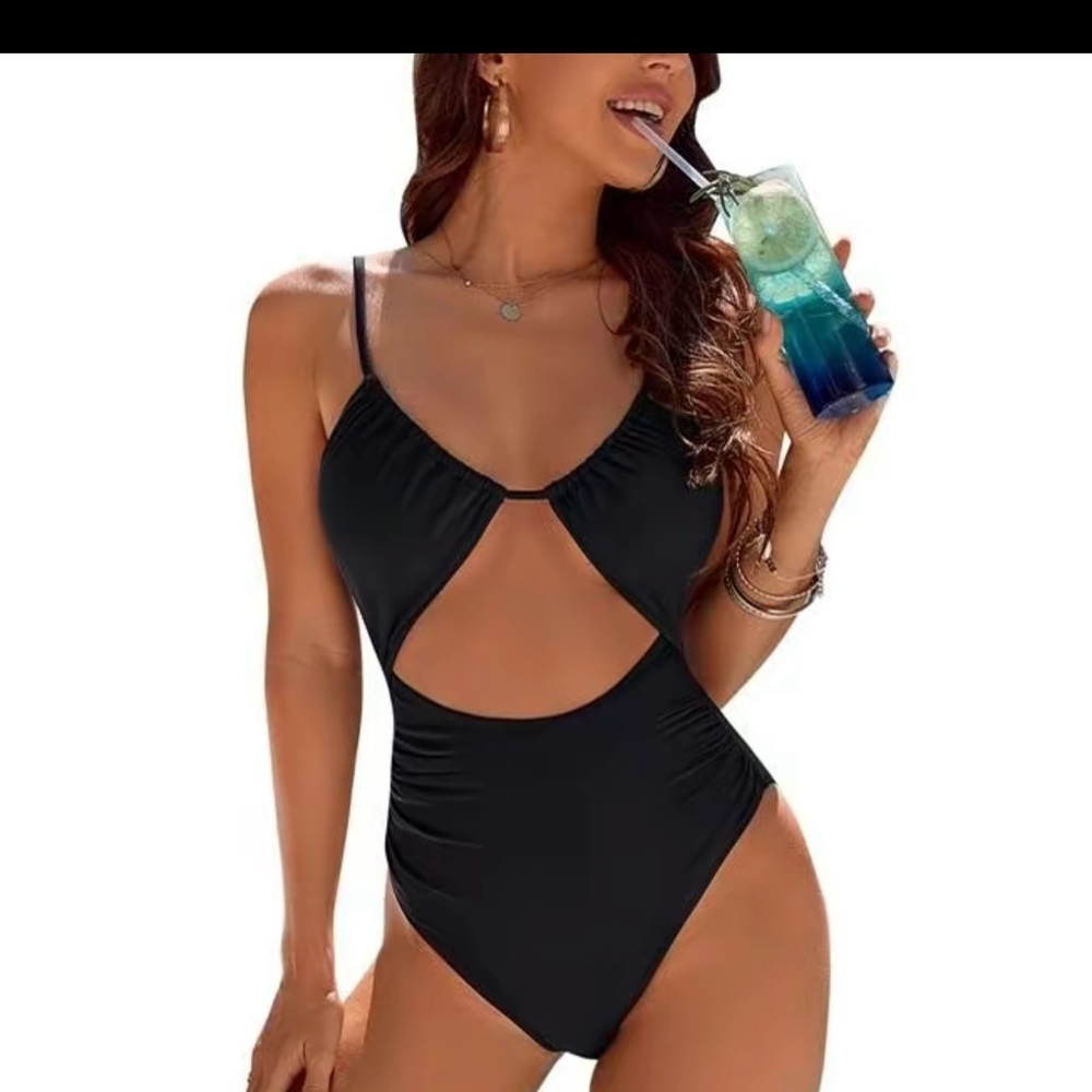 Elegant Black One-Piece Swimsuit